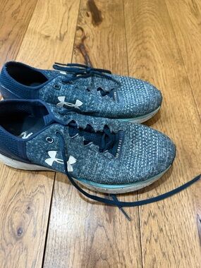 Under Armour Teal Blue Knit Trainers with White Logo